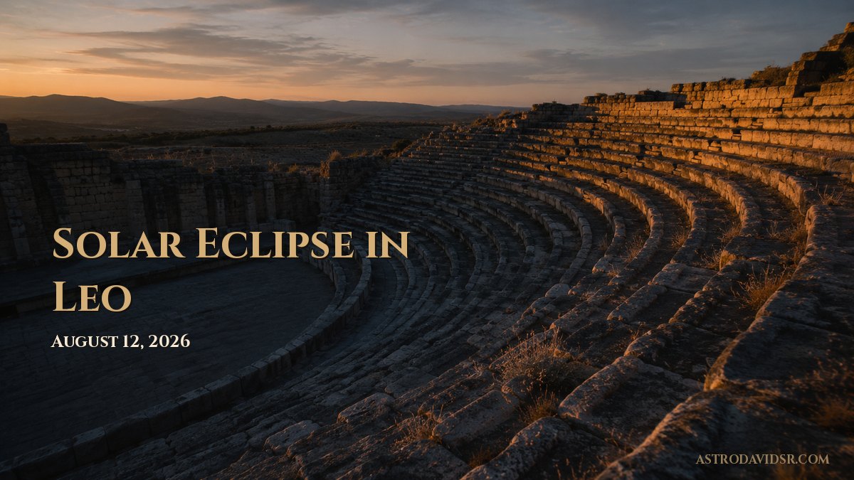 An empty Roman theatre at dusk