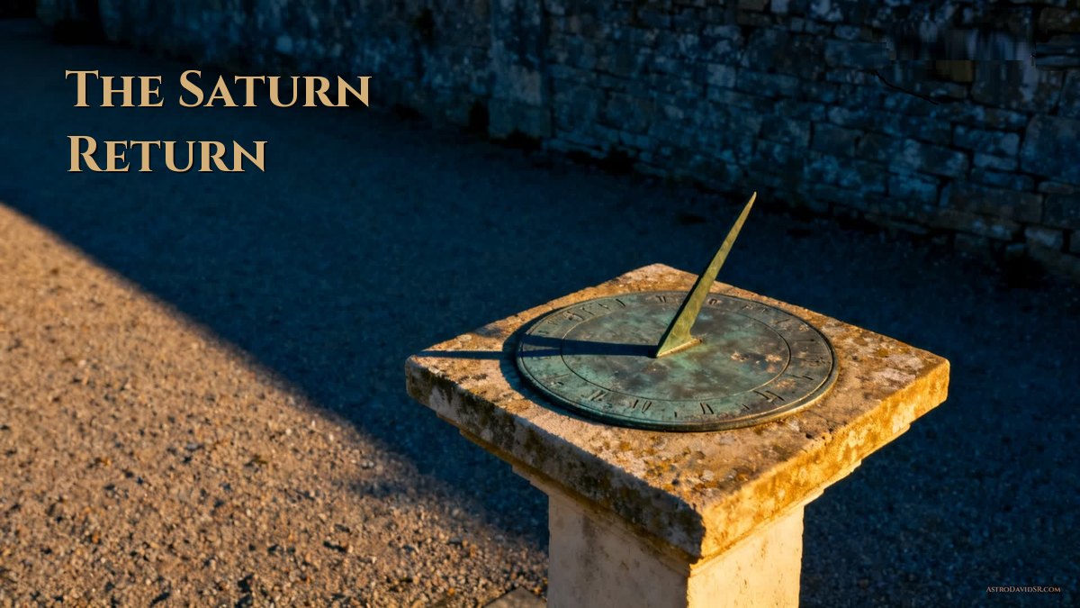 A stone sundial casting a long shadow in late afternoon light